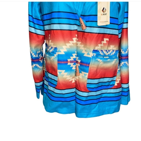 Beth Dutton Yellowstone XL turquoise Aztec southwestern jacket coat - Picture 6 of 16